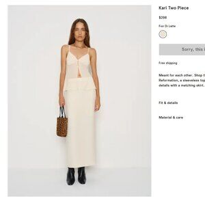 Reformation Kari Two Piece Ivory - Size 12 - New With Tags (NWT)